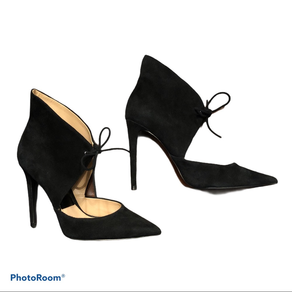 Zara Woman Suede Black Stiletto Witchy Heels